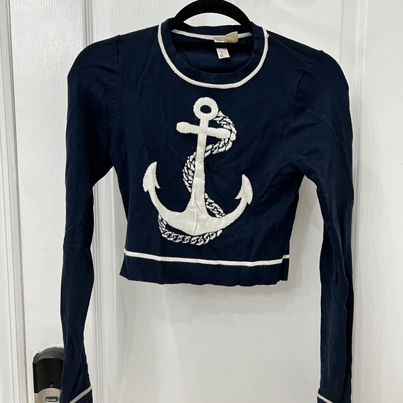 Anchor print cropped sweater - Picture 2 of 4